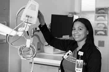 Nurse at Nationwide Children's Hospital starting a line.