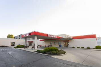 Exterior view of the OhioHealth O’Bleness Hospital and Emergency Department entrance