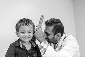 Resident with male patient