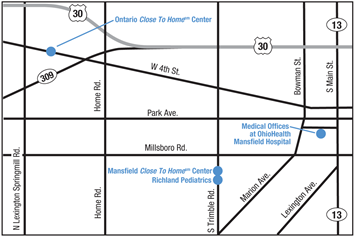 Mansfield Locations Map